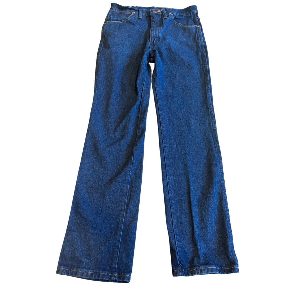 Wrangler 936PWD Cowboy Cut Slim Fit Jeans Mens 30x32 Dark Wash Indigo Denim